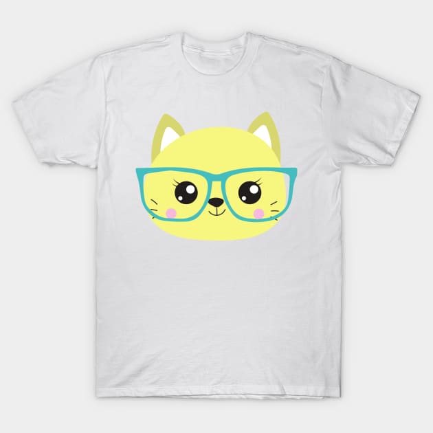 Hipster Cat, Cat With Glasses, Cute Cat, Kitten T-Shirt by Jelena Dunčević